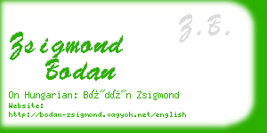 zsigmond bodan business card